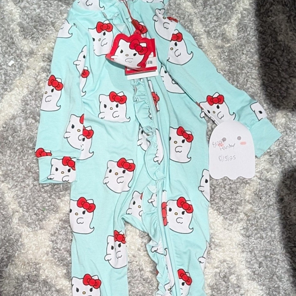 Posh Peanut Aqua Hello Kitty Ghosts Hooded One Piece